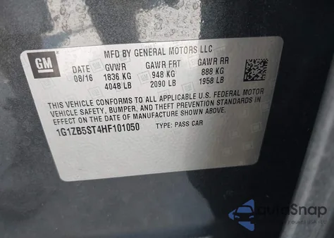 2017 Chevrolet Malibu Ls z USA, uszkodzony, nr VIN 1G1ZB5ST4HF101050